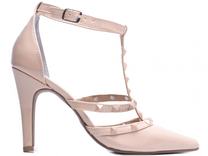 Sapato Scarpin Salto Alto, Rosé, Off White