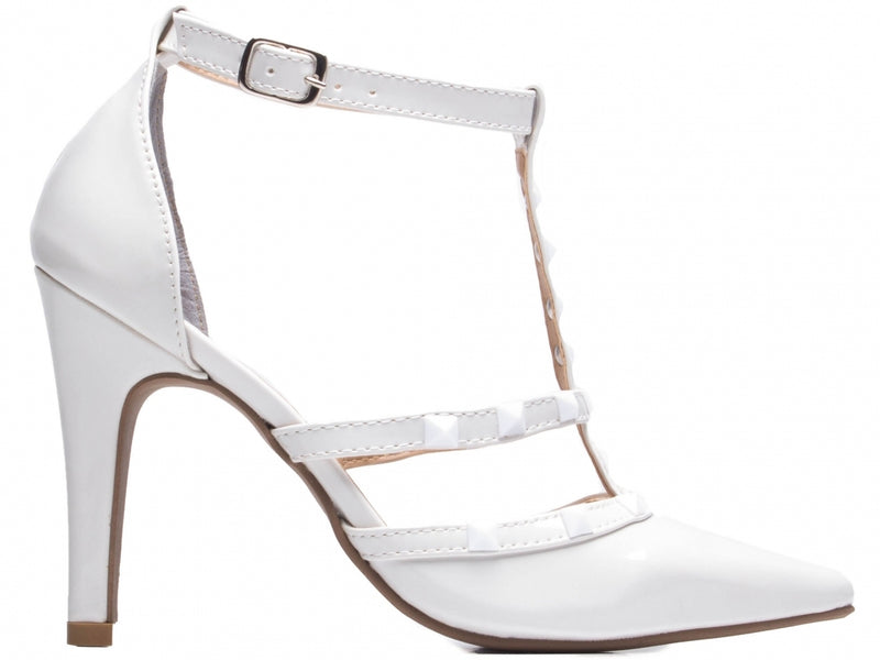 Sapato Scarpin Salto Alto, Rosé, Off White